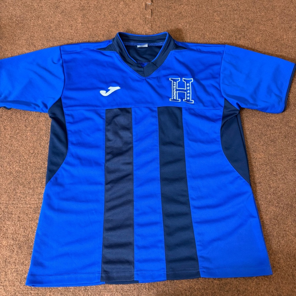 Joma Honduras Soccer Jersey Blue Navy Perales 25 Mens Short Sleeve Shirt